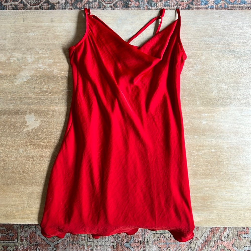 Free people cowl neck mini slip dress
